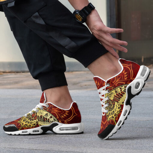 Golden Butterfly on Red Cushion Air Sneakers - Image 2