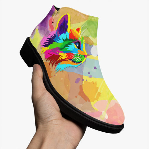 Colored Kitten Drawing Fashion Boots - Image 3