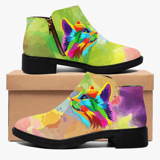 Colored Kitten Drawing Fashion Boots - Image 2