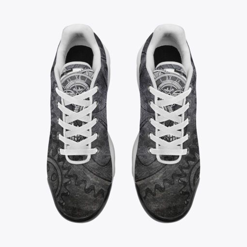 Gray Steampunk Skull Cushion Air Sneakers - Image 6