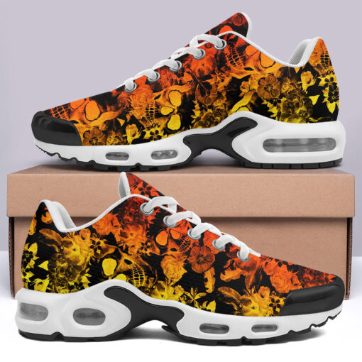 Yellow Red Skulls Flowers Cushion Air Sneakers - Image 3