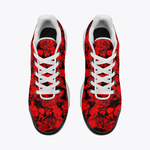 Red Skulls Flowers Cushion Air Sneakers - Image 6