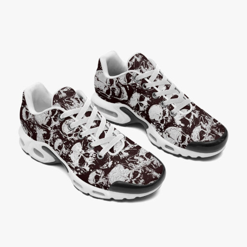 Silver Grunge Skulls Cushion Air Sneakers