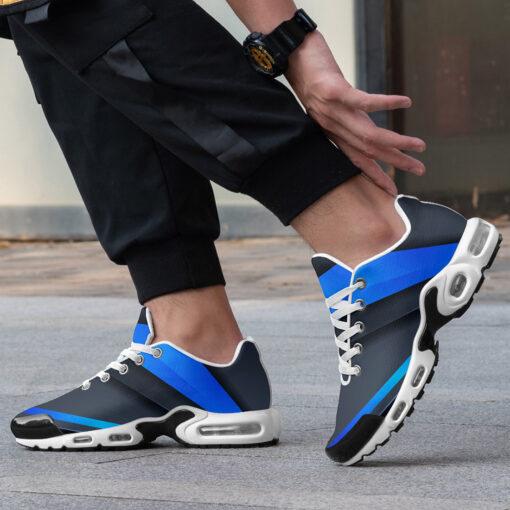 Blue Line Gradient Shapes Cushion Air Sneakers - Image 2