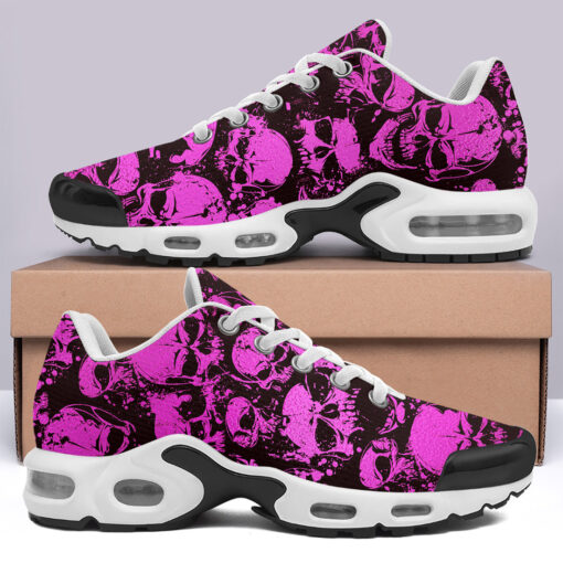 Pink Grunge Skulls Cushion Air Sneakers - Image 3