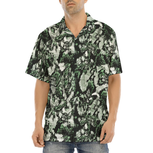 Snake Skin Texture Green Hawaiian Shirt