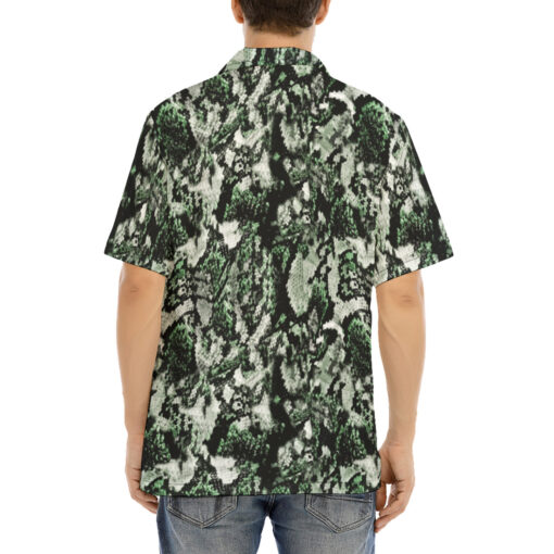 Snake Skin Texture Green Hawaiian Shirt - Image 4