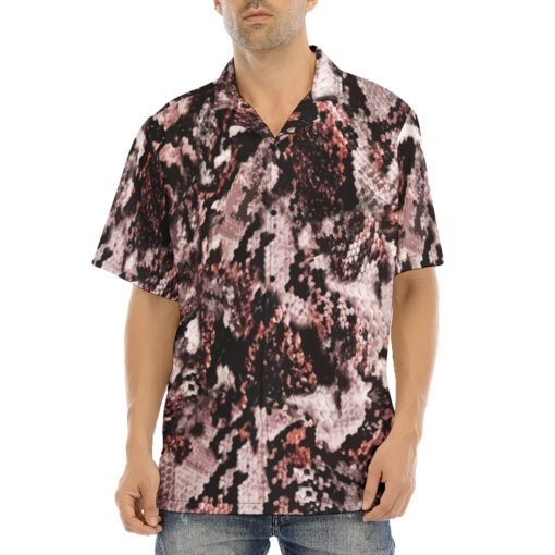 Snake Skin Texture Red Hawaiian Shirt