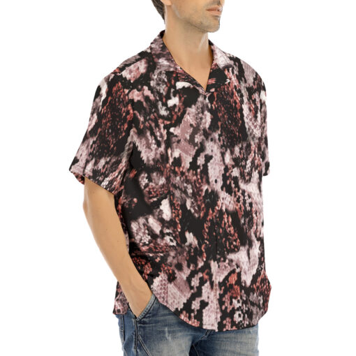 Snake Skin Texture Red Hawaiian Shirt - Image 2