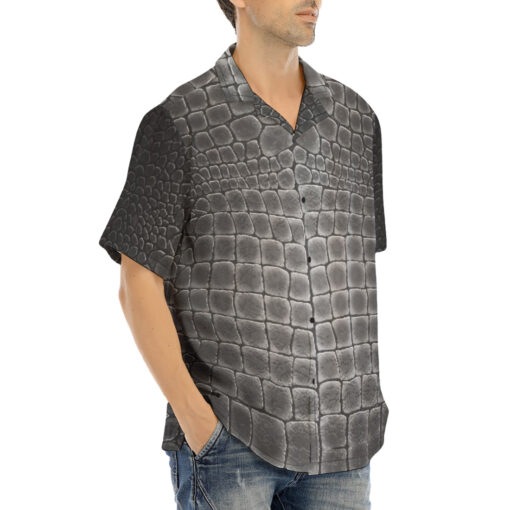 Silver Alligator Pattern Hawaiian Shirt - Image 2