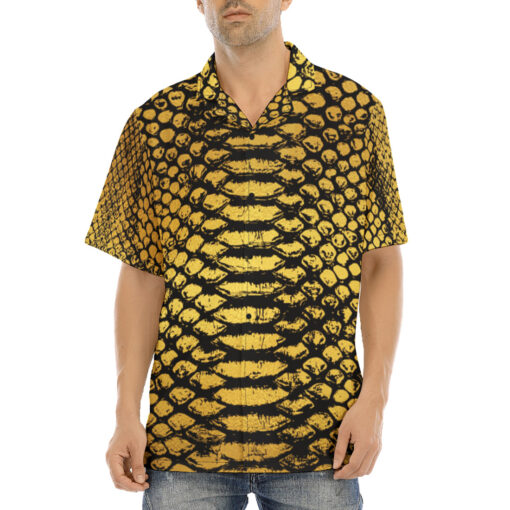 Golden Snake Scales Ornament Hawaiian Shirt