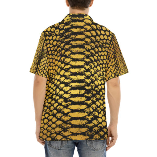 Golden Snake Scales Ornament Hawaiian Shirt - Image 4