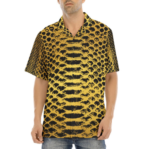 Golden Snake Scales Ornament Hawaiian Shirt