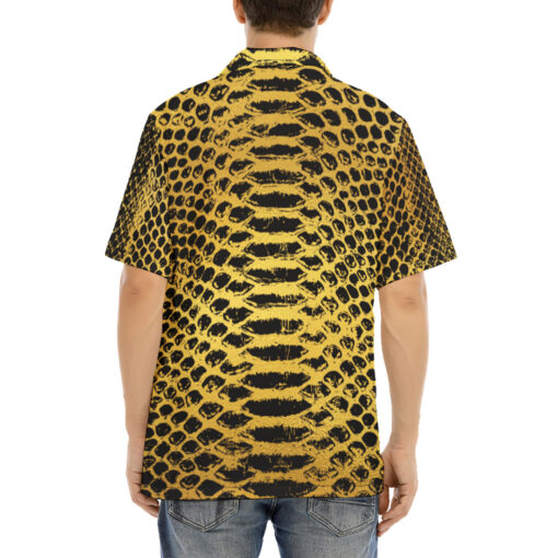 Golden Snake Scales Ornament Hawaiian Shirt - Image 4