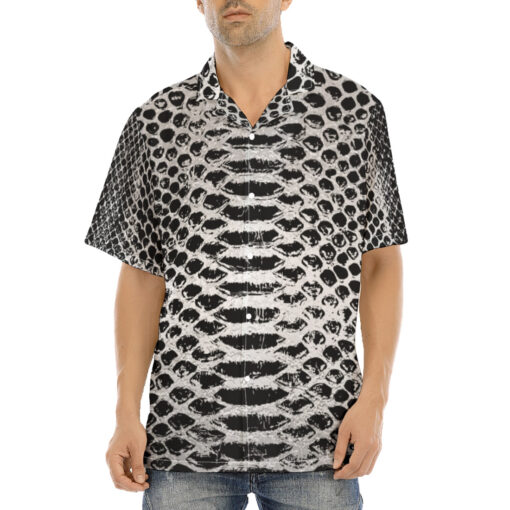 Silver Snake Scales Ornament Hawaiian Shirt