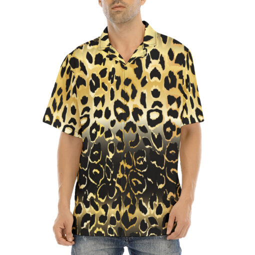 Golden Leopard Texture Hawaiian Shirt