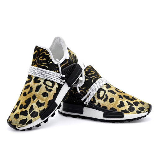 Golden Leopard Texture Mesh Sneakers