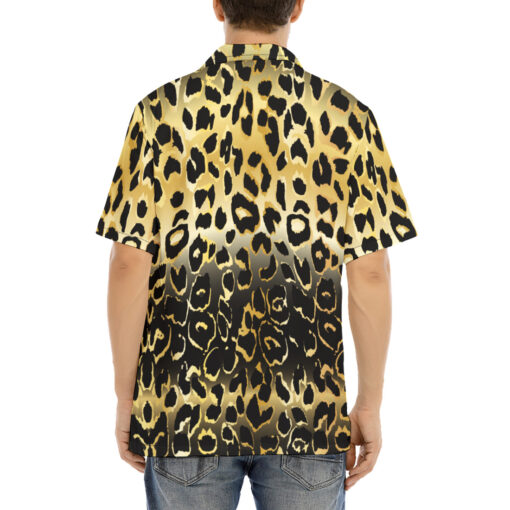 Golden Leopard Texture Hawaiian Shirt - Image 4