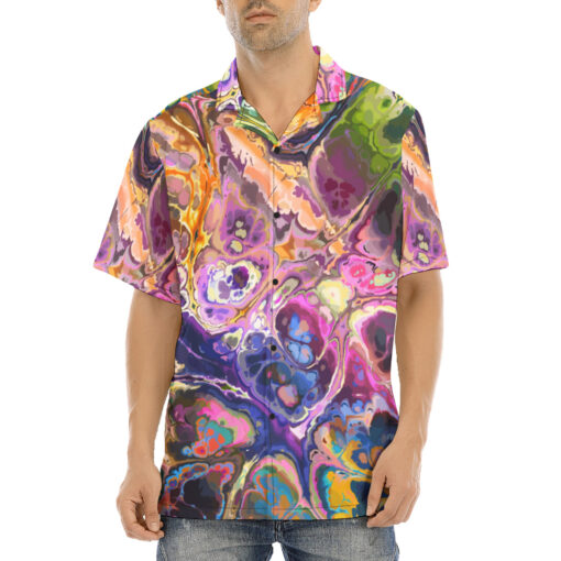 Abstract Fluid Marble Ink Hawaiian Shirt