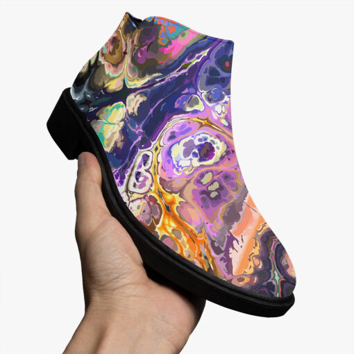 Abstract Fluid Marble Ink Fashion Boots - Image 3