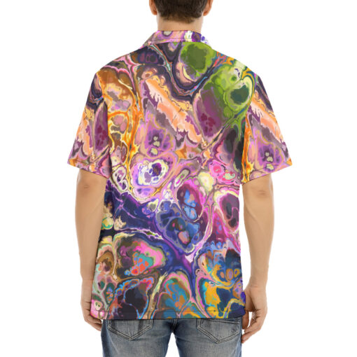 Abstract Fluid Marble Ink Hawaiian Shirt - Image 4