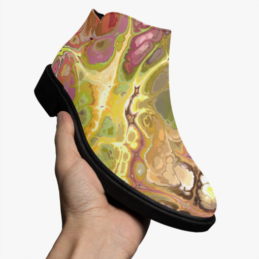 Abstract Gold Fluid Marble Fashion Boots - Image 3