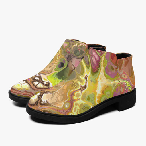 Abstract Gold Fluid Marble Fashion Boots - Image 5