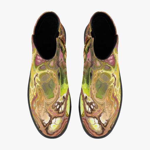 Abstract Gold Fluid Marble Fashion Boots - Image 7