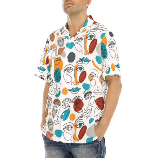 Surreal Face Art Hawaiian Shirt - Image 3