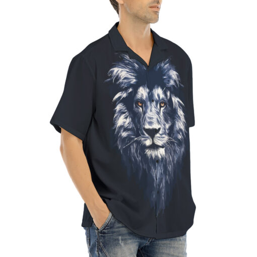 Lion Head Art Hawaiian Shirt - Image 2