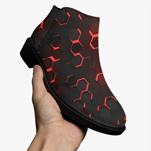 Red 3D Hexagon Tech Fashion Boots - Image 3