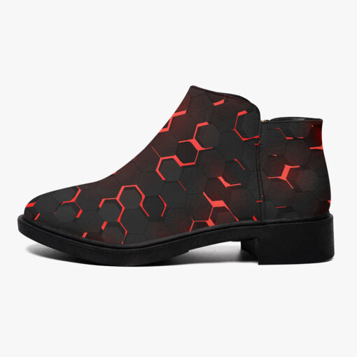 Red 3D Hexagon Tech Fashion Boots - Image 4