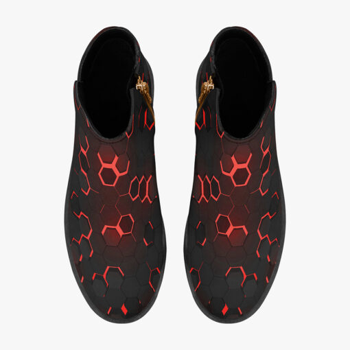 Red 3D Hexagon Tech Fashion Boots - Image 7