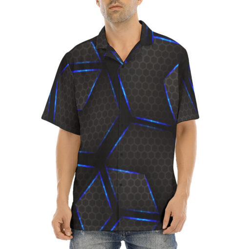 Glossy Metal Hexagons Tech Hawaiian Shirt