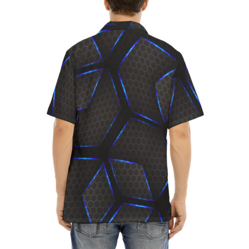 Glossy Metal Hexagons Tech Hawaiian Shirt - Image 4