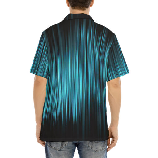 Abstract Blue Lines Hawaiian Shirt - Image 4