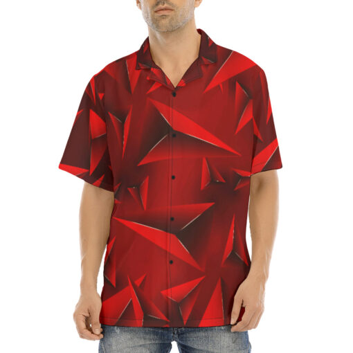 Luxury Red 3D Triangles Hawaiian Shirt