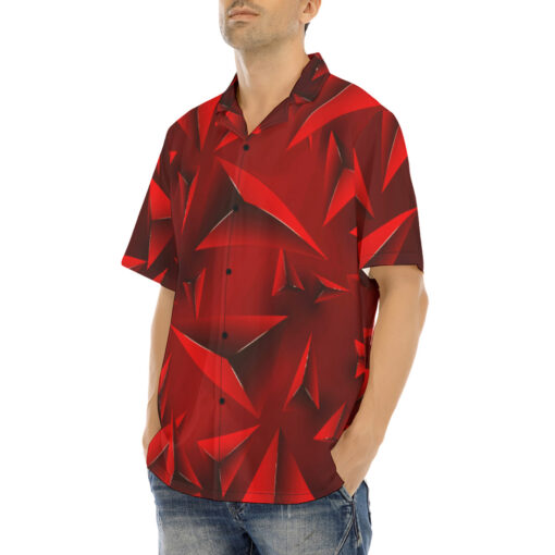 Luxury Red 3D Triangles Hawaiian Shirt - Image 3