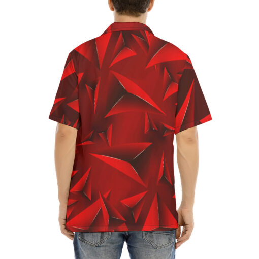 Luxury Red 3D Triangles Hawaiian Shirt - Image 4