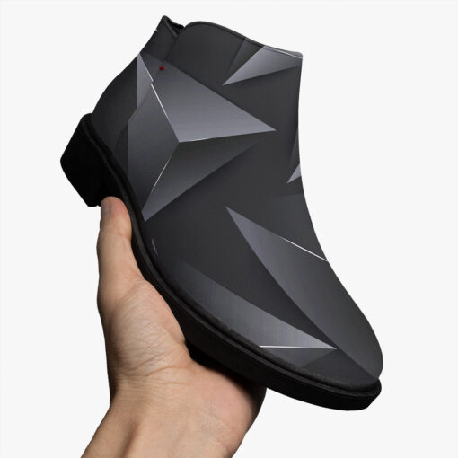 Modern Gray 3D Triangles Fashion Boots - Image 3