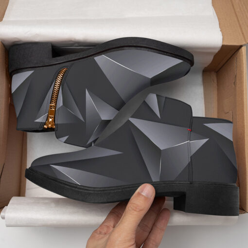 Modern Gray 3D Triangles Fashion Boots