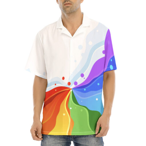 Playful Rainbow Wave Hawaiian Shirt