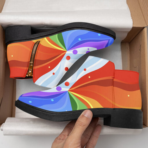 Playful Rainbow Wave Fashion Boots