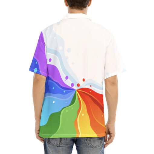 Playful Rainbow Wave Hawaiian Shirt - Image 4