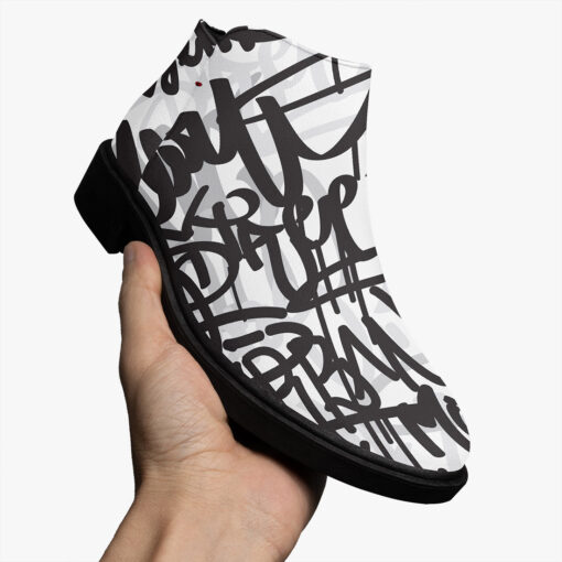 Black and White Graffiti Fashion Boots - Image 3