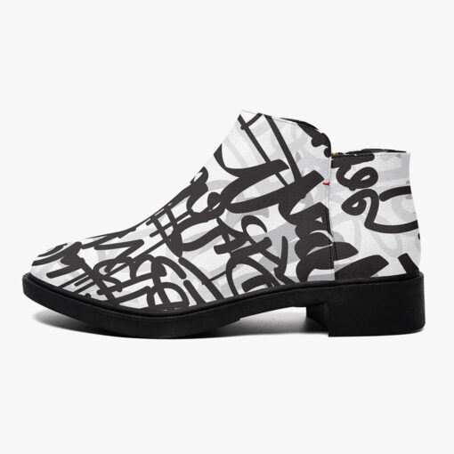 Black and White Graffiti Fashion Boots - Image 4