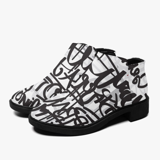 Black and White Graffiti Fashion Boots - Image 5