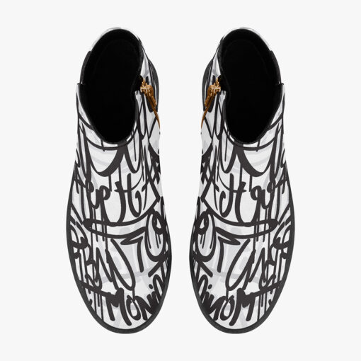 Black and White Graffiti Fashion Boots - Image 7