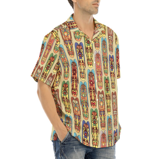 Ethnic Tribal African Masks Hawaiian Shirt - Image 2