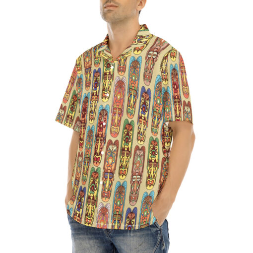 Ethnic Tribal African Masks Hawaiian Shirt - Image 3